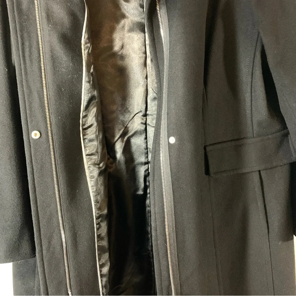 Calvin Klein Black Wool Blend Pea Coat - Picture 7 of 16
